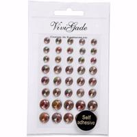 Hobby/knutsel kristal plaksteentjes - 40x stuks - bruin - strass steentjes - Plak juwelen