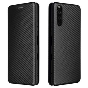 Sony Xperia 10 III, Xperia 10 III Lite Flip Case - Koolstofvezel - Zwart