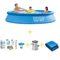 Intex Zwembad - Easy Set - 305 x 61 cm - Inclusief WAYS Onderhoudspakket, Filterpomp & Grondzeil