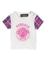 Versace Kids t-shirt Medusa Tartan en coton - Blanc