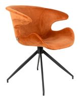 Zuiver Eetkamerstoel 'Mia' Velvet, kleur Oranje Zuiver Eetkamerstoel 'Mia' Velvet, kleur Oranje
