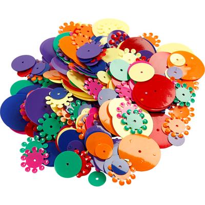 Creativ Company Pailletten, rond, afm 10-25 mm, diverse kleuren, 250 gr/ 1 doos