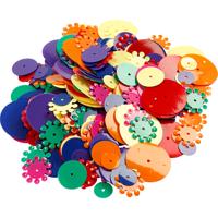 Creativ Company Pailletten, rond, afm 10-25 mm, diverse kleuren, 250 gr/ 1 doos Creativ Company Pailletten, rond, afm 10-25 mm, diverse kleuren, 250 gr/ 1 doos