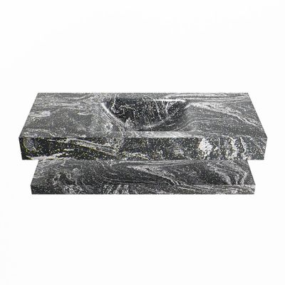 MONDIAZ ALAN-DLUX 110cm planchet Lava. Vrijhangende wastafel CLOUD midden 1 kraangat, kleur Lava.