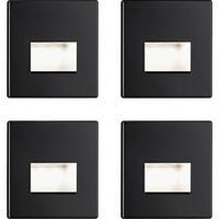 Paulmann 41308 Edge LED-wandinbouwlamp Set van 4 stuks LED LED Zwart (mat)