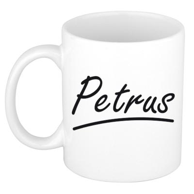 Petrus Naam koffiemok - beker - met sierlijke letters - wit - 300 ml - Cadeau - Heren Petrus Naam koffiemok - beker - met sierlijke letters - wit - 300 ml - Cadeau - Heren