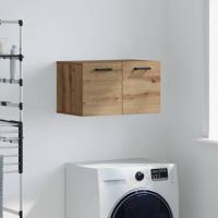 Wandkast artisanaal eikenkleurig 60 x 36.5 x 35 cm Bewerkt hout