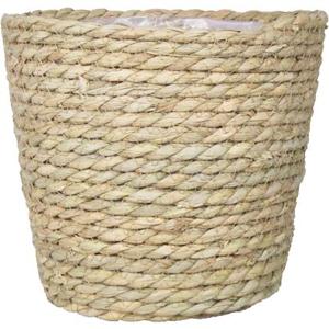 Bela Arte Bloempot - rotan - gedraaid riet - 17 cm