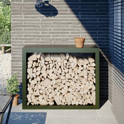 VidaXL Haardhoutrek 100x40x80 cm staal groen