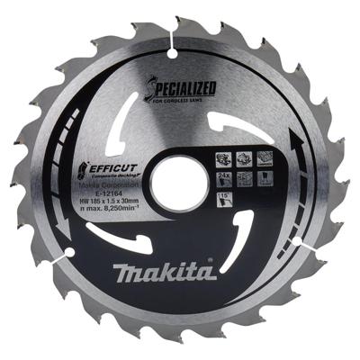 Makita Cirkelzaagblad voor WPC | Efficut | Ø 185mm Asgat 30mm 24T - E-12164
