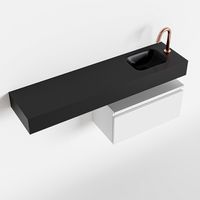 Toiletmeubel Mondiaz Andor | 120 cm | Meubelkleur Talc | Lex vrijhangend wastafel Urban Rechts | 1 kraangat
