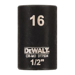 DeWalt Accessoires Impact dop 16mm 1/2" (Kort - 38mm) - DT7534-QZ