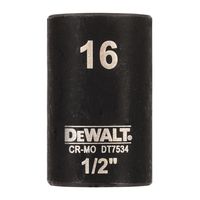 DeWalt Accessoires Impact dop 16mm 1/2" (Kort - 38mm) - DT7534-QZ