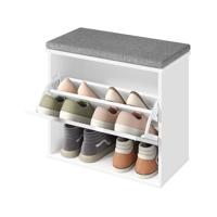 Schoenenbank met kussen en opbergruimte