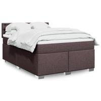 Boxspring met matras stof donkerbruin 140x190 cm
