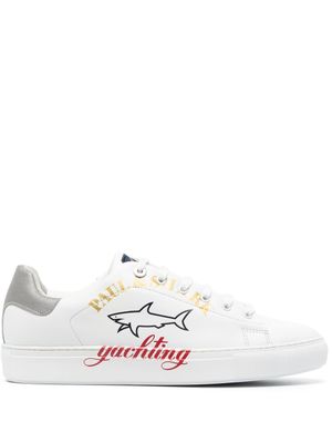 Paul & Shark baskets en cuir à logo imprimé - Blanc