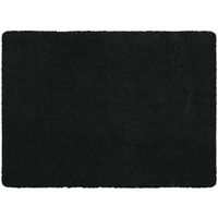 MSV Badkamerkleedje/badmat tapijt - voor de vloer - zwart - 50 x 70 cm - langharig   -