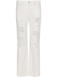 Dolce & Gabbana DGVIB3 jean droit à effet usé - Blanc