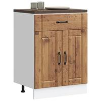 Keuken onderkast Lucca bewerkt hout oud houtkleurig Keuken onderkast Lucca bewerkt hout oud houtkleurig
