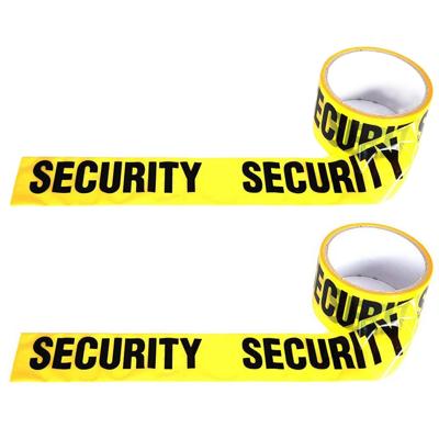 Security Politie afzetlint - 2x - geel/zwart - 30 meter - plastic - bewaking