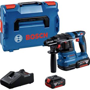 Bosch Professional GBH 18V-22 SDS-Plus-Accu-boorhamer 18 V 4 Ah Li-ion Incl. 2 accus, Incl. lader, Incl. koffer