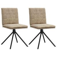 Eetkamerstoel kunstsuède lichtgrijs