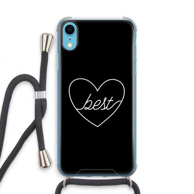 Best heart black: iPhone XR Transparant Hoesje met koord