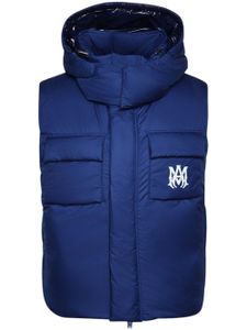 AMIRI gilet matelassé à logo brodé - Bleu