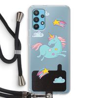 Vliegende eenhoorn: Samsung Galaxy A32 4G Transparant Hoesje met koord