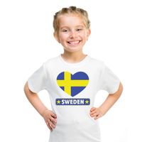 I love Zweden t-shirt wit kinderen XL (158-164)  -