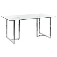 Beliani - ENVIA - Eettafel - Zilver - Veiligheidsglas