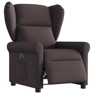 Fauteuil verstelbaar elektrisch stof donkerbruin