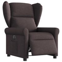 Fauteuil verstelbaar elektrisch stof donkerbruin