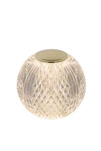 Lucide CINTRA - Oplaadbare Tafellamp - Accu/Batterij - Ø 11 cm - LED 3 StepDim - 1x2W 3000K - Transparant