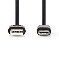 Nedis USB-Kabel | USB 2.0 | USB-A Male | USB-C Male | 2.5 W | 480 Mbps | Vernikkeld | 2.00 m | Rond | PVC | Zwart | Label - CCGL60601BK20 - thumbnail