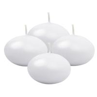 10x Bruiloft/huwelijk drijfkaarsen wit 5 cm