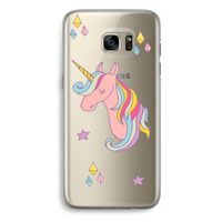 Roze eenhoorn: Samsung Galaxy S7 Edge Transparant Hoesje