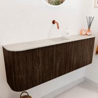 Toiletmeubel Mondiaz Joya Dlux | 123.2 cm | Meubelkleur Walnut | Faye wastafel Ostra Wasbak Midden | Zonder kraangat(en) Toiletmeubel Mondiaz Joya Dlux | 123.2 cm | Meubelkleur Walnut | Faye wastafel Ostra Wasbak Midden | Zonder kraangat(en)