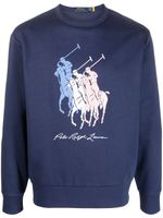 Polo Ralph Lauren sweat en coton à logo imprimé - Bleu - thumbnail