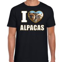 I love alpacas t-shirt met dieren foto van een alpaca zwart voor heren - thumbnail