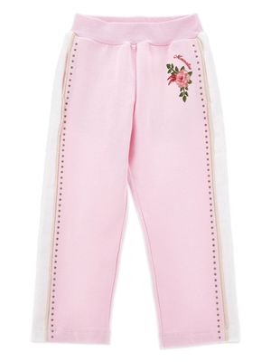 Monnalisa Trainingsbroek van stretch-katoen met bloemenprint - Roze