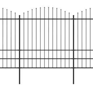 The Living Store Stalen Tuinhek - 11.9m - 1.75-2m hoogte - zwart