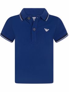 Emporio Armani Kids polo à logo imprimé - Bleu