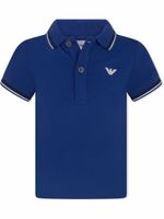 Emporio Armani Kids polo à logo imprimé - Bleu