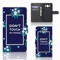 Samsung Galaxy J7 2016 Portemonnee Hoesje Flowers Blue DTMP | Portemonnee hoesje