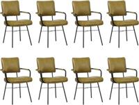 Set van 8 Leren eetkamerstoelen Solid - Met armleuning - Echt leer, Industrieel, Comfortabel en kies uit meer dan 150+ kleuren - Ontdek de Vele Leersoorten en Kleuren bij ShopX