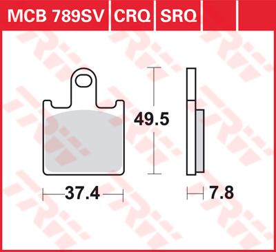TRW Remblokken, en remschoenen voor de moto, MCB789SV Sinter street