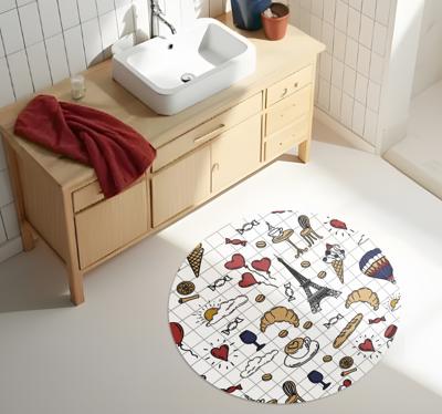 Minimalistisch parijs design vinyl tapijt badkamer