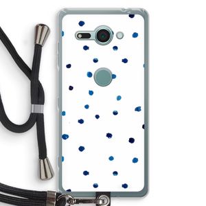 Blauwe stippen: Sony Xperia XZ2 Compact Transparant Hoesje met koord