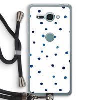 Blauwe stippen: Sony Xperia XZ2 Compact Transparant Hoesje met koord